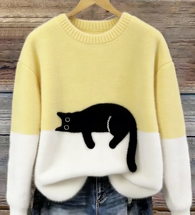 Luna | Cat Print Sweater