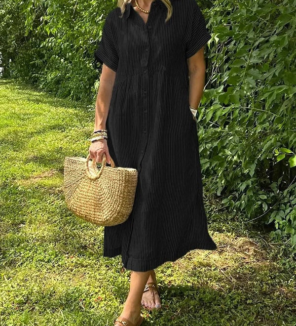 Cassandra | Striped Shirt Dress