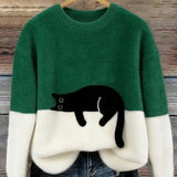 Luna | Cat Print Sweater