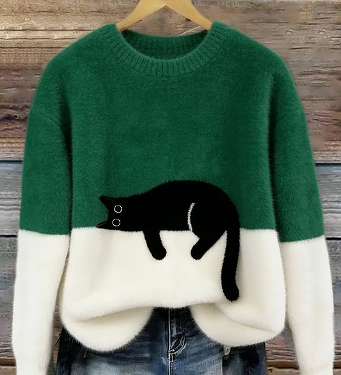 Luna | Cat Print Sweater