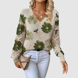 Meda - Elegant Sweater with Floral Pattern