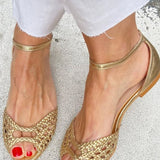 Ines | Woven Golden Flat