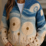 Quinn - Dandelion Quilted Zip-Up Cardigan