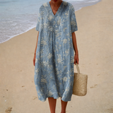 Flattering Printed Summer Dress