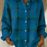 Klara | Brushed Checked Knit Cardigan