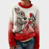 Lucy - Plush Sweater with Christmas Bunny