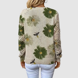 Meda - Elegant Sweater with Floral Pattern