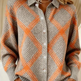 Christina™ – Checked Blouse Made from Warm, Soft Hoodie Material