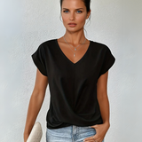 Zoe -  The Sweetheart Neckline Casual T-Shirt