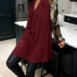 Fashionable Lotus Leaf Knit Loose Blouse