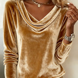 Margaret - Luxurious Velvet Drape-Neck Top