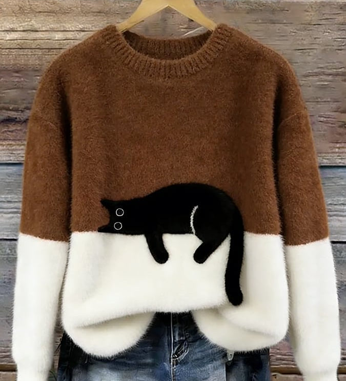 Luna | Cat Print Sweater