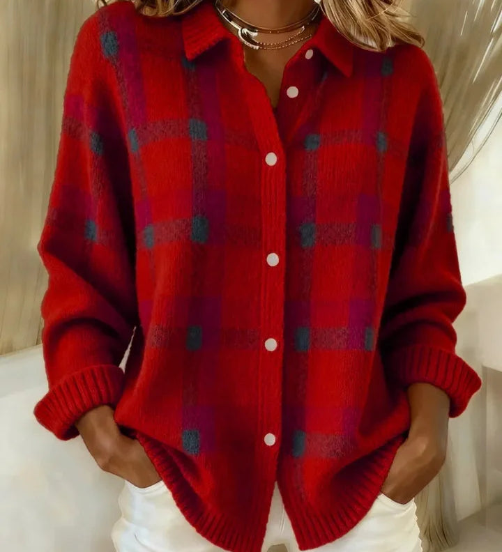 Francesca™ | Retro Cheque Sweater