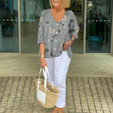 Joanne | Printed Button Tunic Top