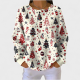 Anna - Cream Coloured Jumper with Christmas Tree Pattern