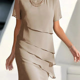 Monica | Tiered Short Sleeve Midi Dress