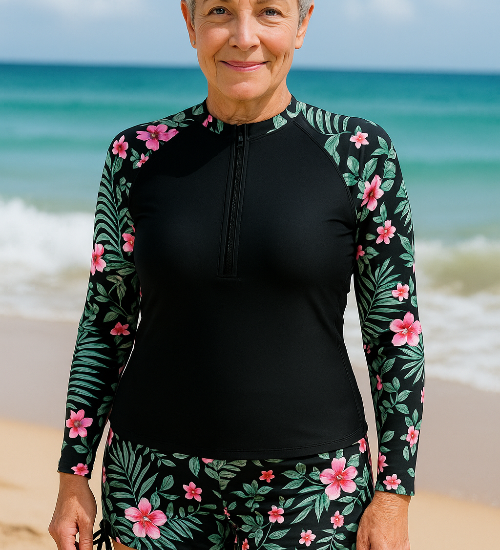 SereniSea Swimwear | UV Protection Rash Set – Sun-Safe Elegance, All-Day Ease