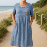 Brienne | Striped Midi Dress – Effortless Comfort, Everyday Confidence