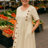 Brienne | Striped Midi Dress – Effortless Comfort, Everyday Confidence