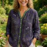 Fern | Relaxed V-Neck Blouse – Timeless Style, Effortless Comfort