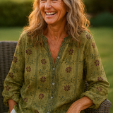 Fern | Relaxed V-Neck Blouse – Timeless Style, Effortless Comfort