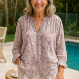 Fern | Relaxed V-Neck Blouse – Timeless Style, Effortless Comfort