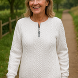 Nestelle | Cable Zip Knit - Comfort, Class and Confidence.