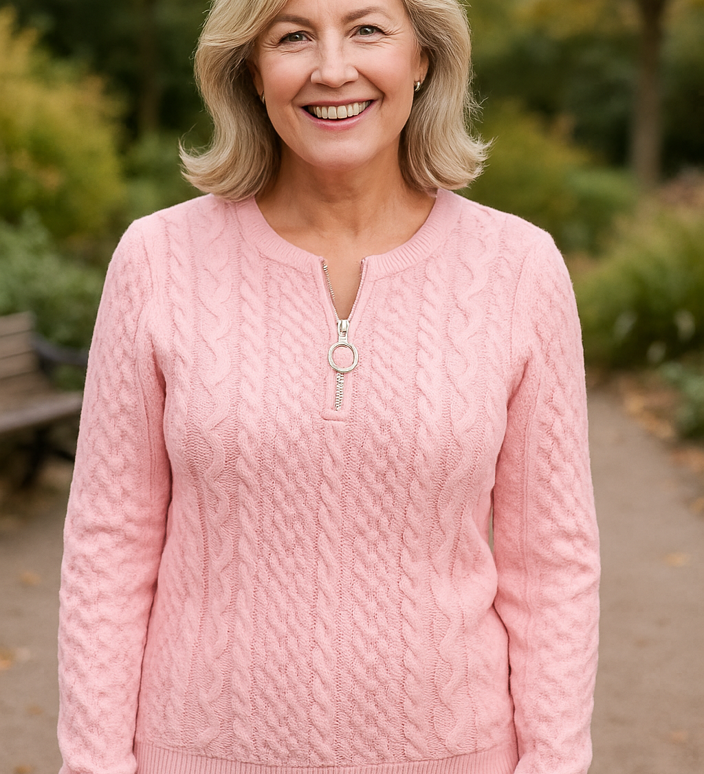 Nestelle | Cable Zip Knit - Comfort, Class and Confidence.