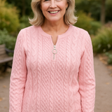 Nestelle | Cable Zip Knit - Comfort, Class and Confidence.