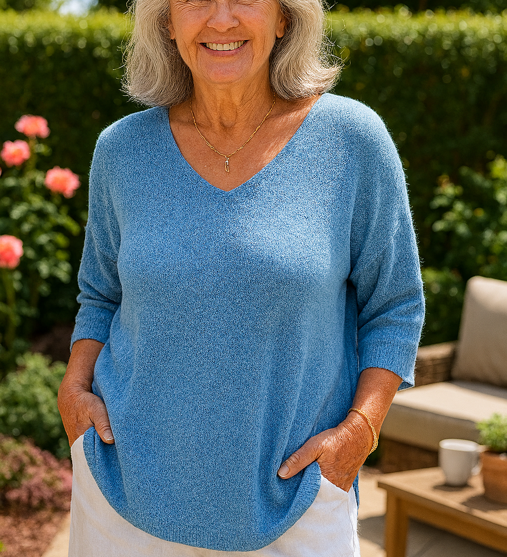 Anwen | Soft Drape V-Neck Knit - Effortlessly elegant
