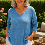 Anwen | Soft Drape V-Neck Knit - Effortlessly elegant