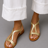 Marisol | Golden Woven Strap Sandal
