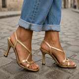 Ottavia | Golden Crisscross Heel