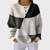 Ella - Black and White Colour-Block Sweater