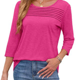 Mona | Pleated 3/4 Sleeve Top