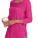 Mona | Pleated 3/4 Sleeve Top