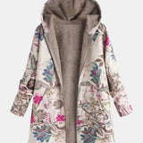 Klara | Botanical Pattern Fleece Jacket in Pastel Colours