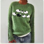 Jennifer | Green Sheep Motif Knit Jumper