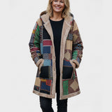 Hanna | Cosy Earth-Toned Patchwork Hoodie