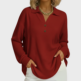 Laura - Orange Jumper with Polo Collar