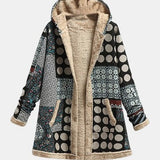 Emilia | Retro Polka Dot Fleece Jacket in Monochrome