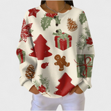 Olivia - Cream Coloured Jumper with Christmas Motifs
