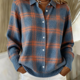Mira™ – Soft Hoodie Blouse with Check Pattern