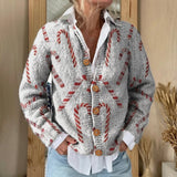 Tessa - Candy Cane Christmas Cardigan