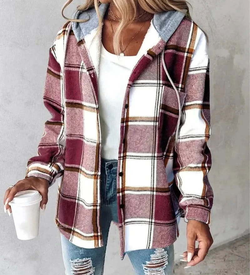 HIGHLAND PLAID HOODED COAT