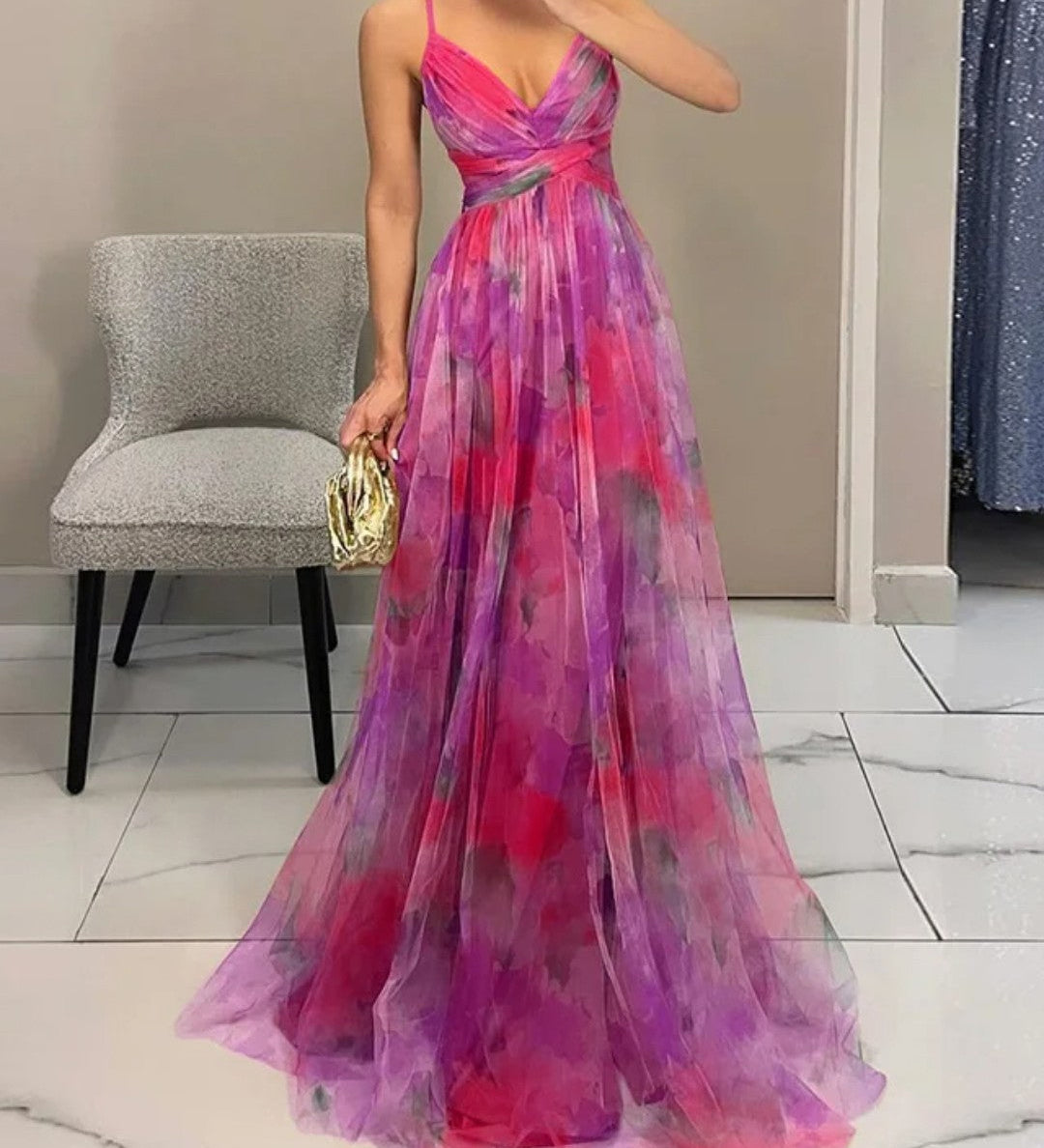 Giselle | Enchanting Maxi Dress with Floral Print