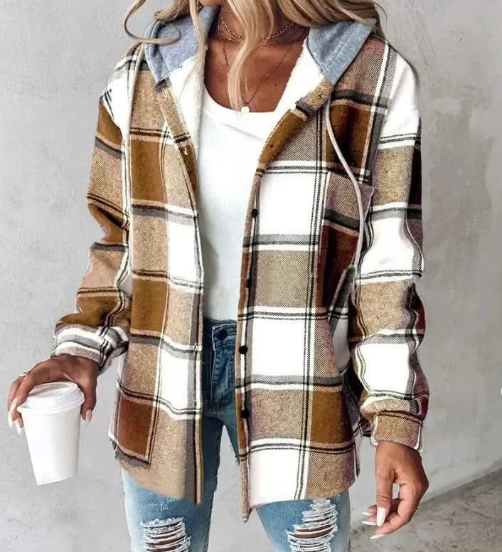HIGHLAND PLAID HOODED COAT