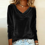 Margaret - Luxurious Velvet Drape-Neck Top