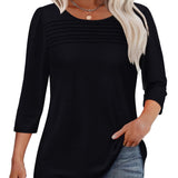 Mona | Pleated 3/4 Sleeve Top