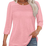 Mona | Pleated 3/4 Sleeve Top